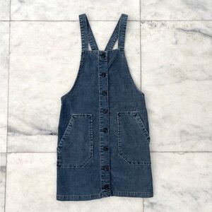American Eagle Overall Dress Blue Corduroy Pinafore Mini Women XS Cottage Preppy